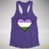 Genderqueer Pride 8-Bit Pixel Heart Racerback Tank - Purple